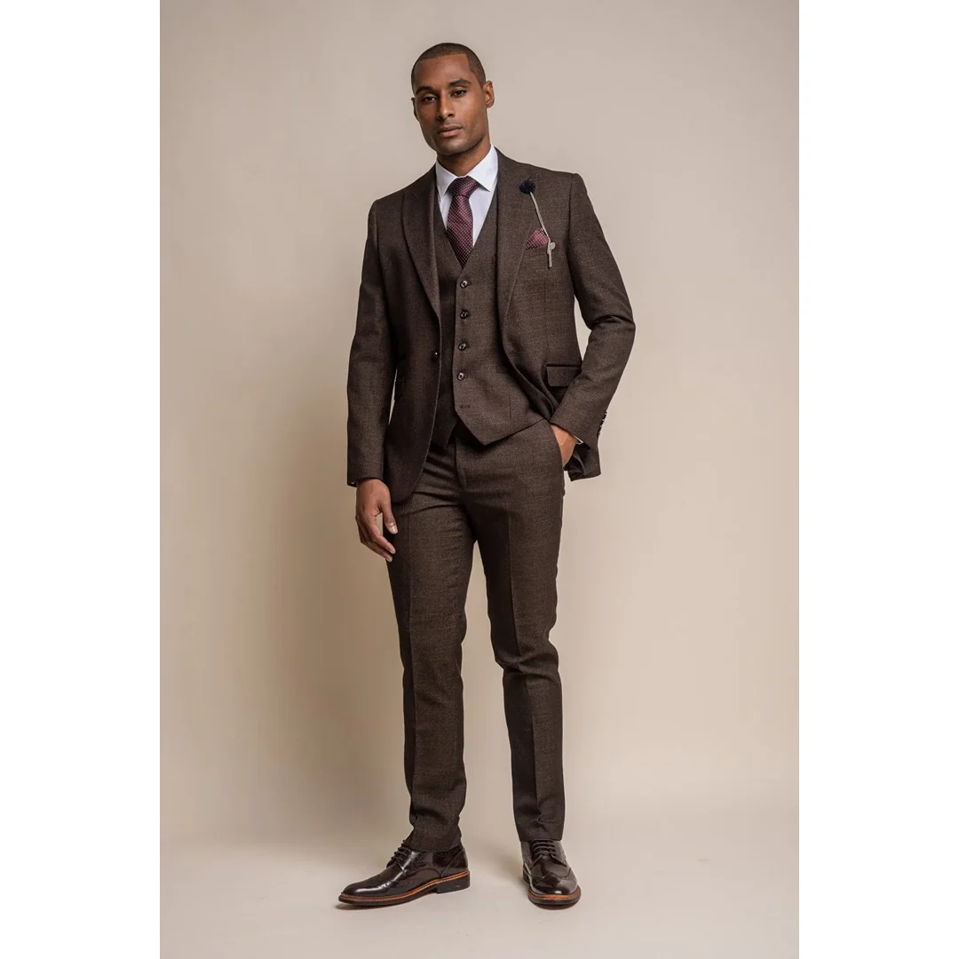 Caridi – Men’s Tweed Brown Blazer - Image 2