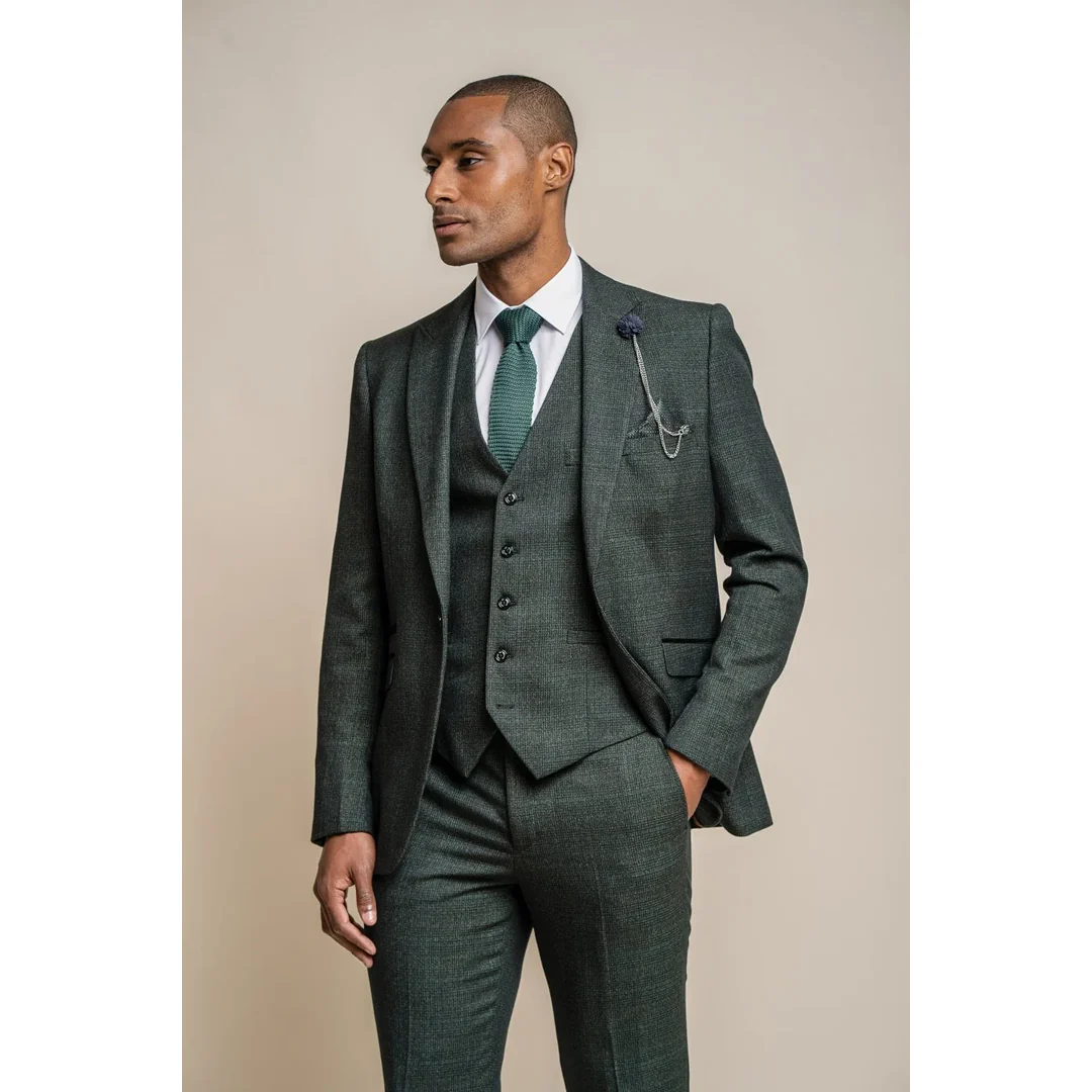 Caridi – Men’s Olive Green Tweed Blazer