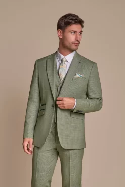 Caridi – Men’s Sage Green 3 Piece Checked Suit