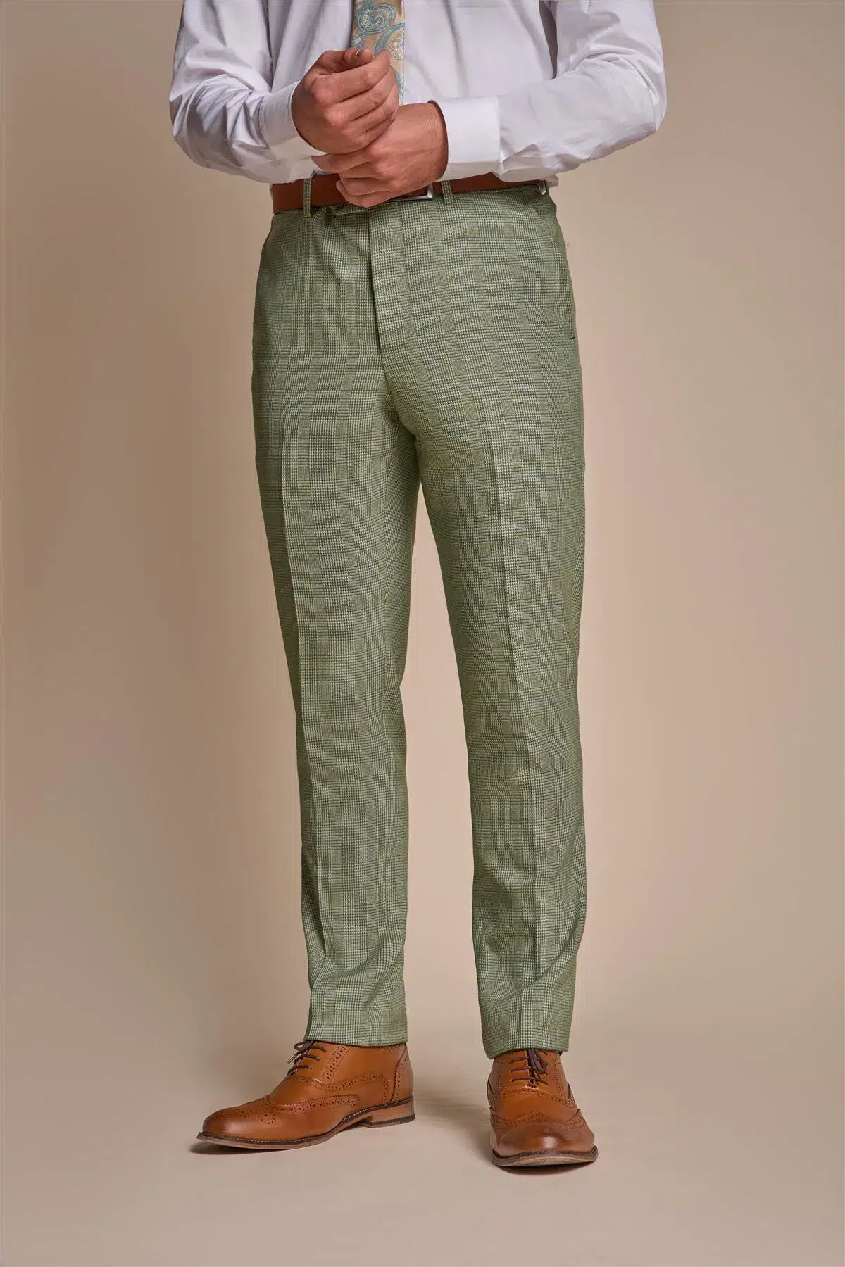 Caridi – Men’s Sage Green 3 Piece Checked Suit - Image 3