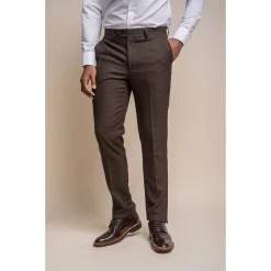 Caridi – Men’s Tweed Brown Trousers