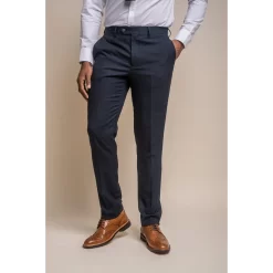 Caridi – Men’s Tweed Navy Blue Trousers