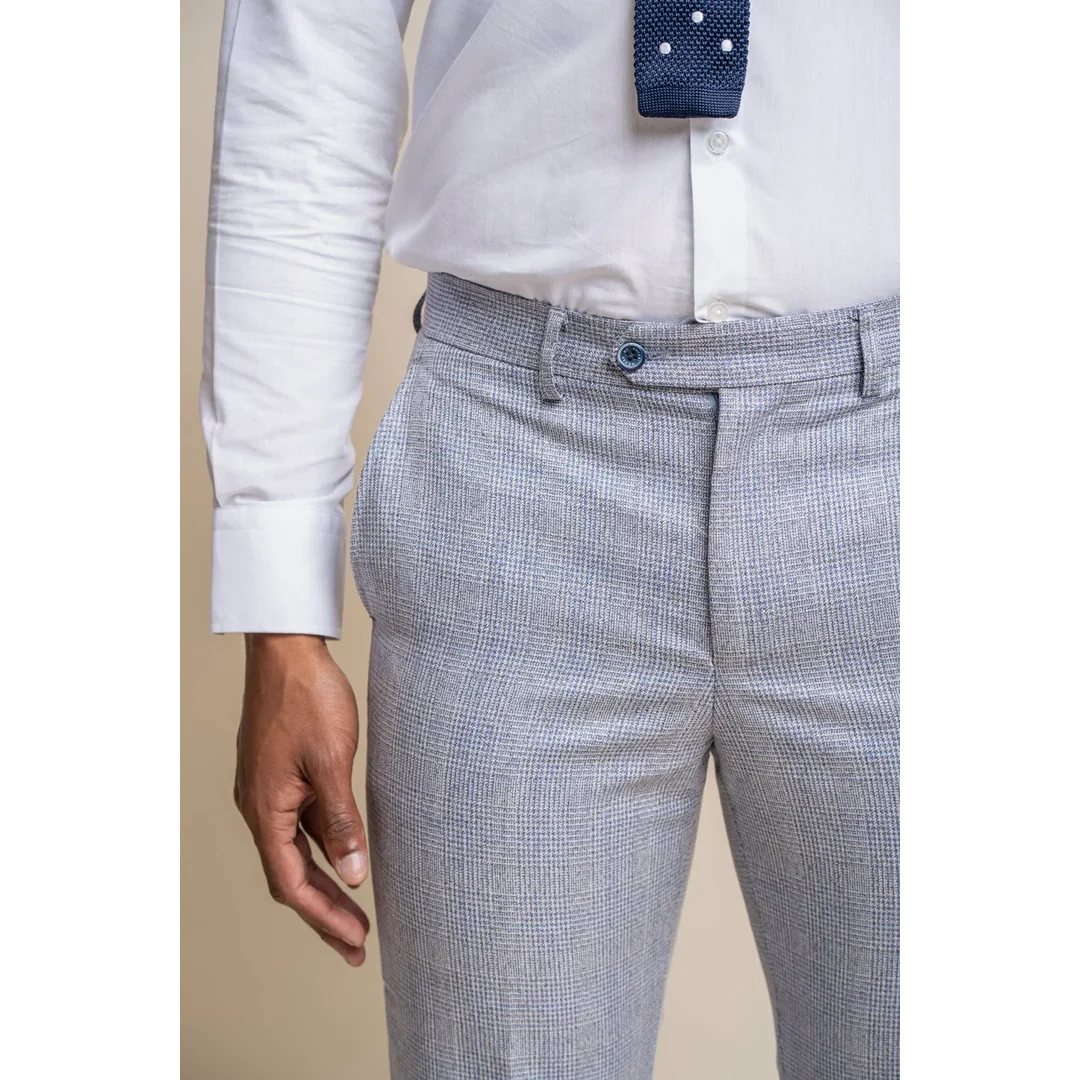 Caridi – Men’s Light Blue Wedding Trousers - Image 3