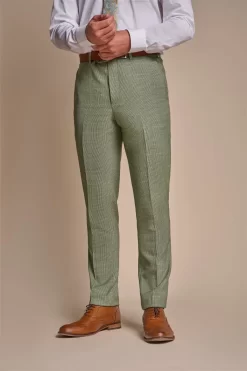 Caridi – Men’s Sage Green Checked Trousers