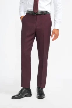 Caridi – Men’s Burgundy Checked Trousers
