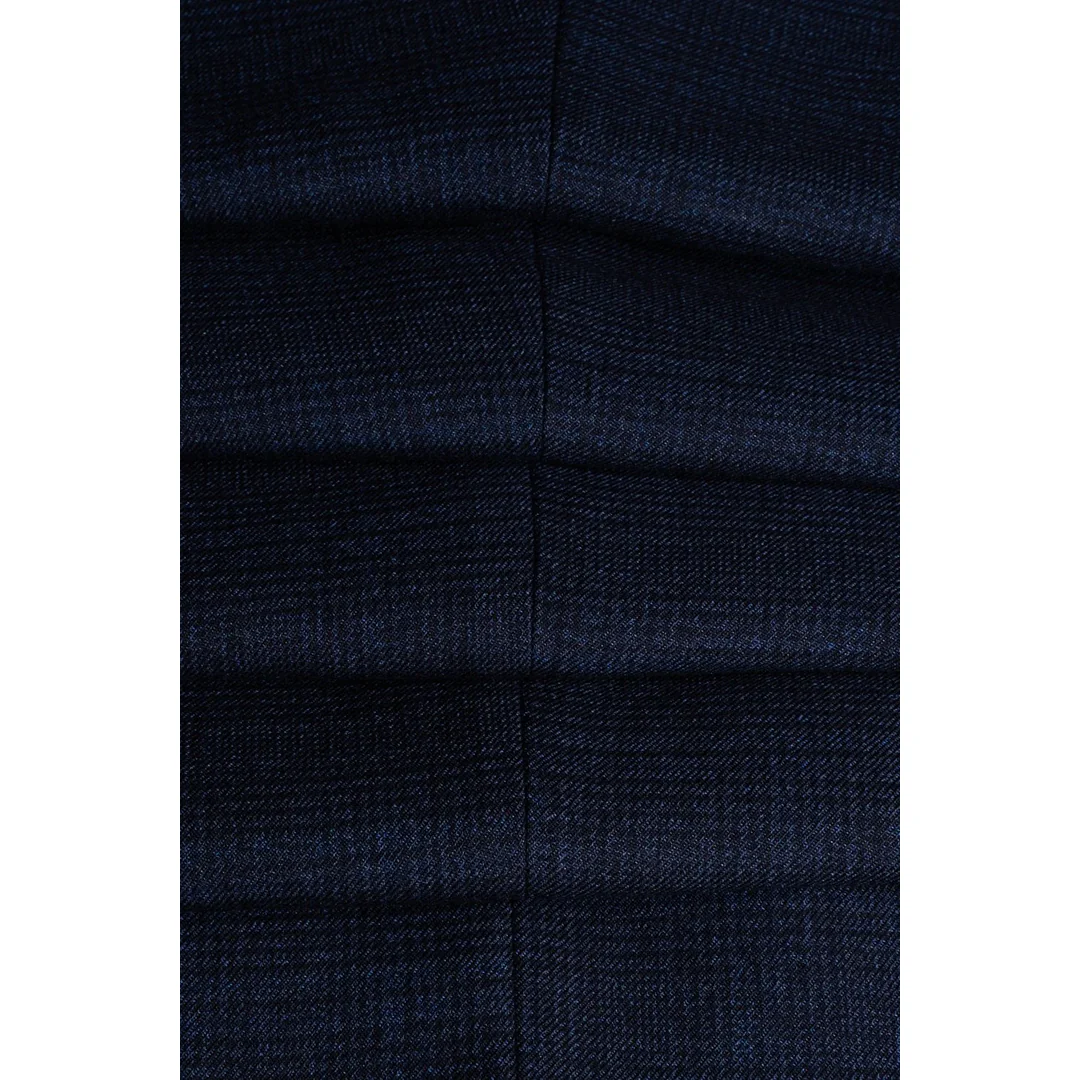 Caridi – Men’s Tweed Navy Blue Waistcoat - Image 5