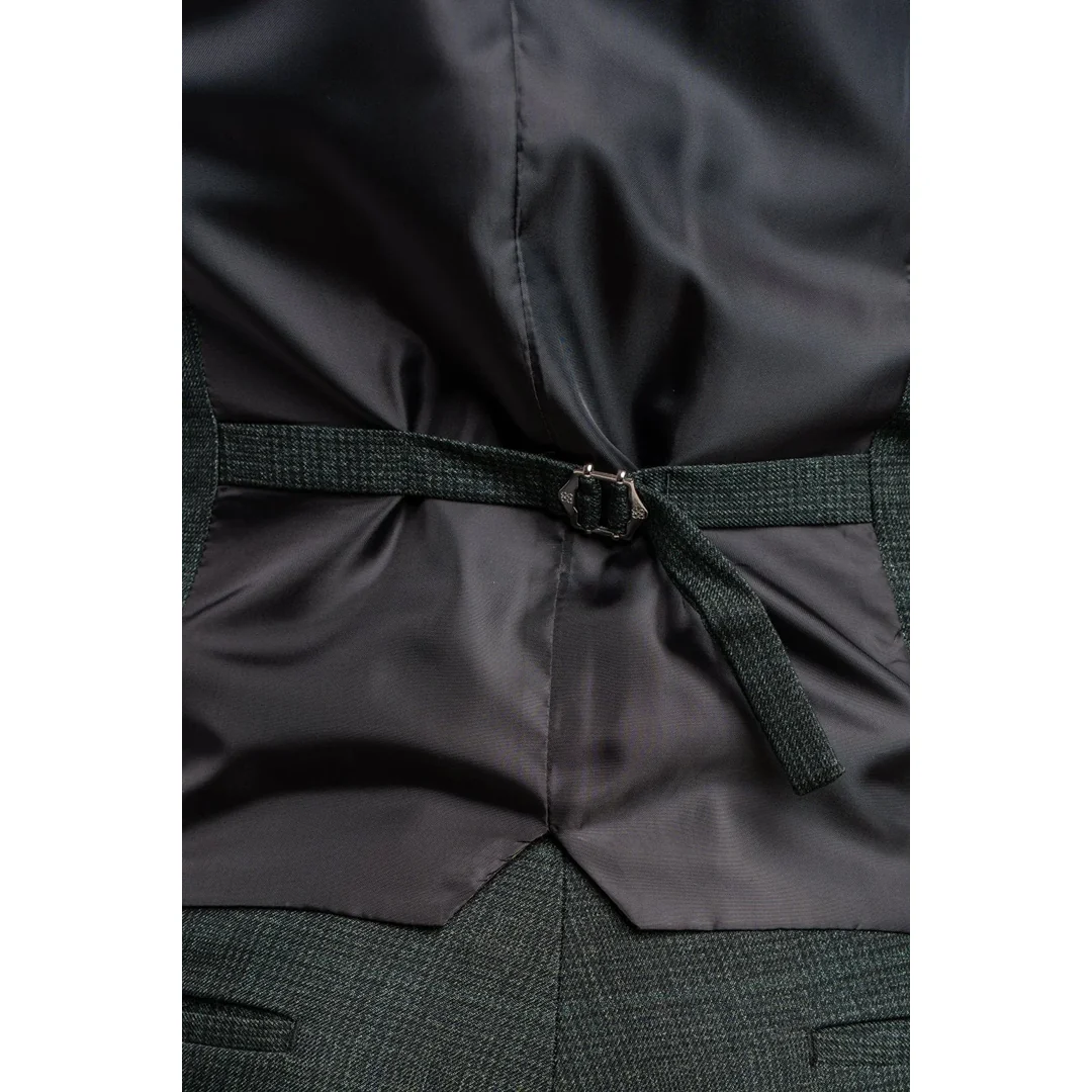 Caridi – Men’s Olive Green Tweed Waistcoat - Image 5