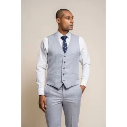 Caridi – Men’s Wedding Light Blue Waistcoat