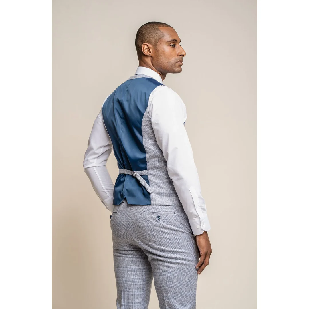 Caridi – Men’s Wedding Light Blue Waistcoat - Image 3