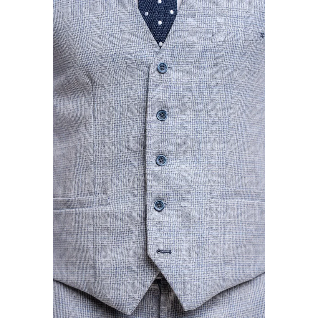 Caridi – Men’s Wedding Light Blue Waistcoat - Image 4