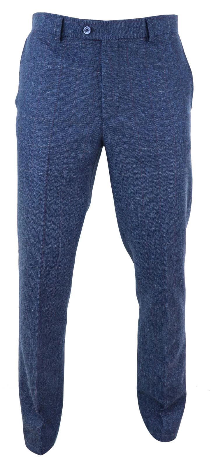 Mens Blue Check Tweed Trosuers β Cavani Carnegi