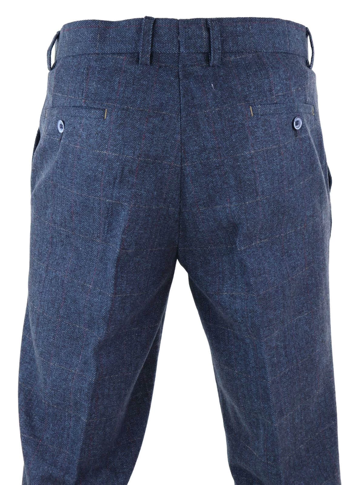 Mens Blue Check Tweed Trosuers β Cavani Carnegi - Image 3