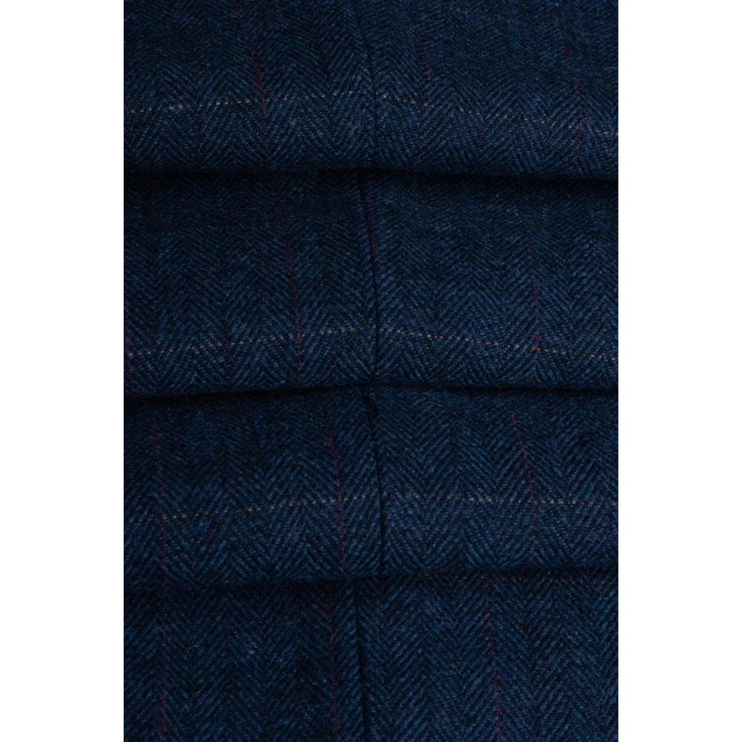 Carnegi – Men’s Navy Check Tweed Blazer - Image 4