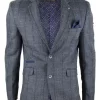 Mens Herringbone Check Vintage Blazer – Cavani Albert-Charcoal