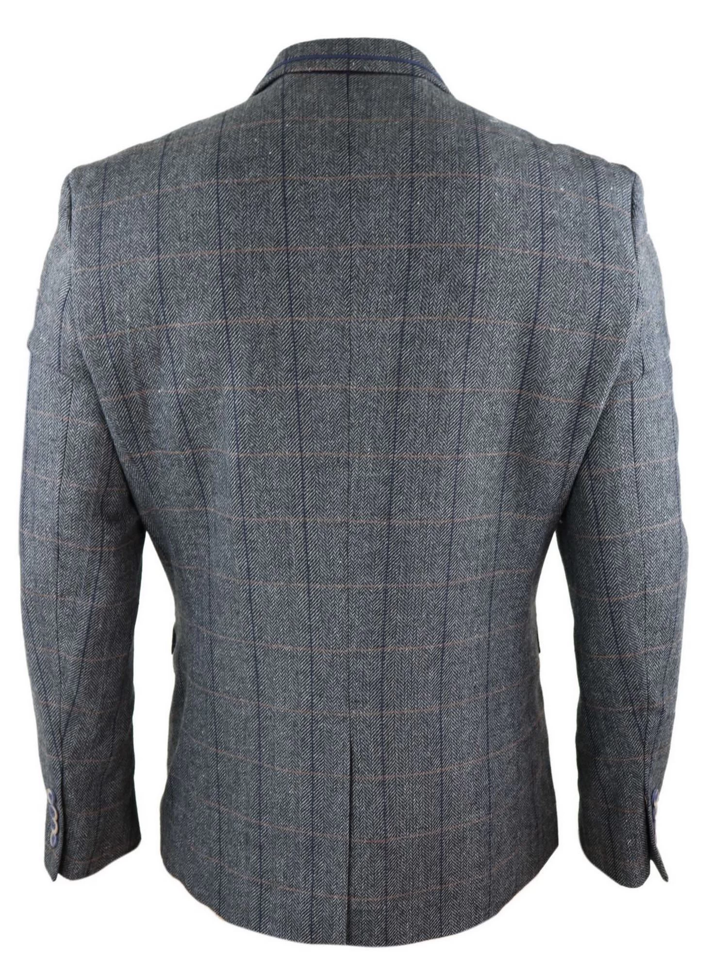Mens Herringbone Check Vintage Blazer β Cavani Albert-Charcoal - Image 2