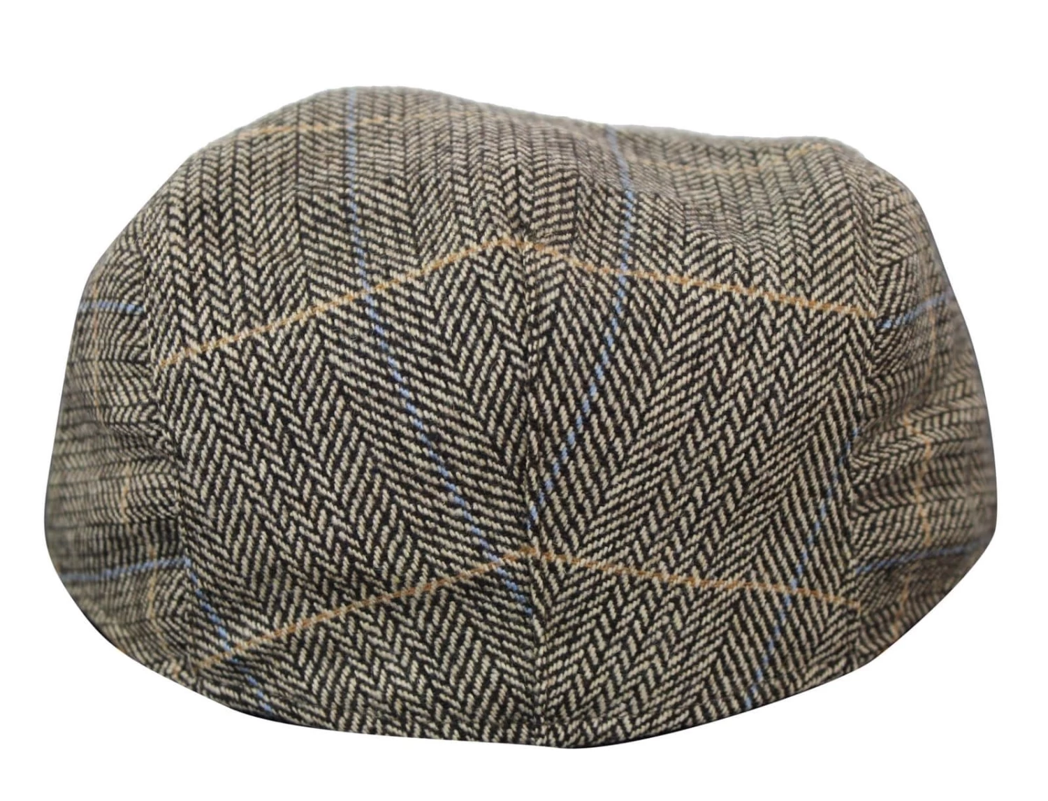 Cavani Albert Mens Tweed Flat Cap β Herringbone Tweed Wool Grandad Flat Hats Vintage β Tan Brown/Charcoal Grey - Image 4