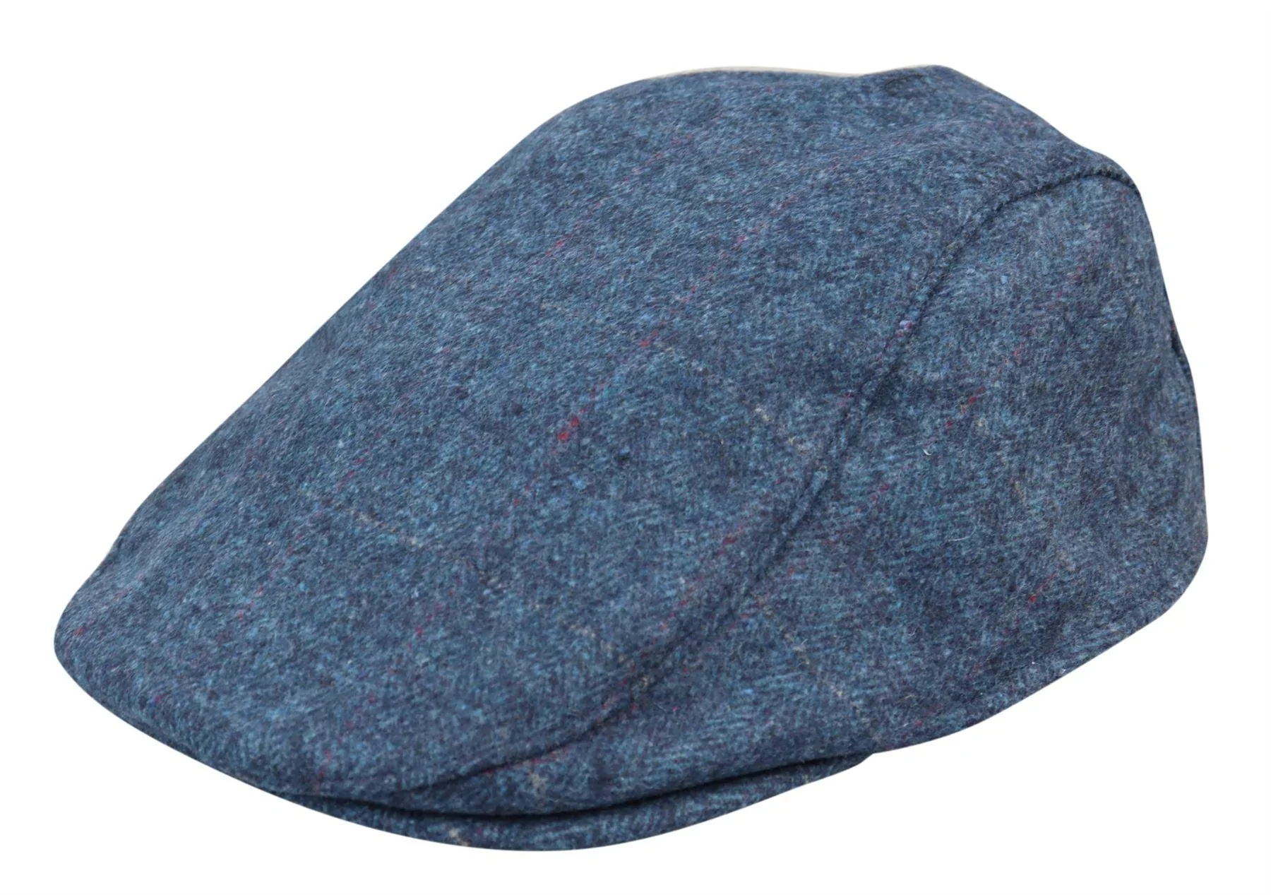 Mens Grandad Baker Flat Blue Cap 8 Panel Tweed Vintage Classic Smart Casual 1920s - Image 3