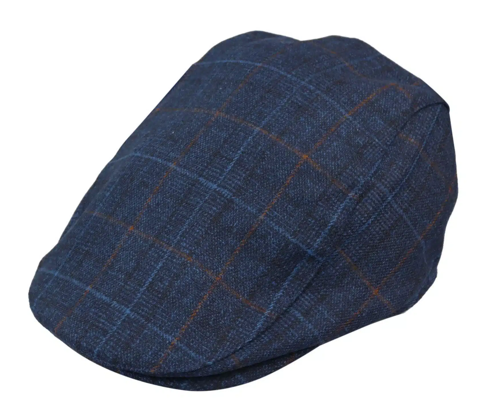 Mens Grandad Baker Flat Navy Cap 8 Panel Tweed Vintage Classic Smart Casual 1920s - Image 2