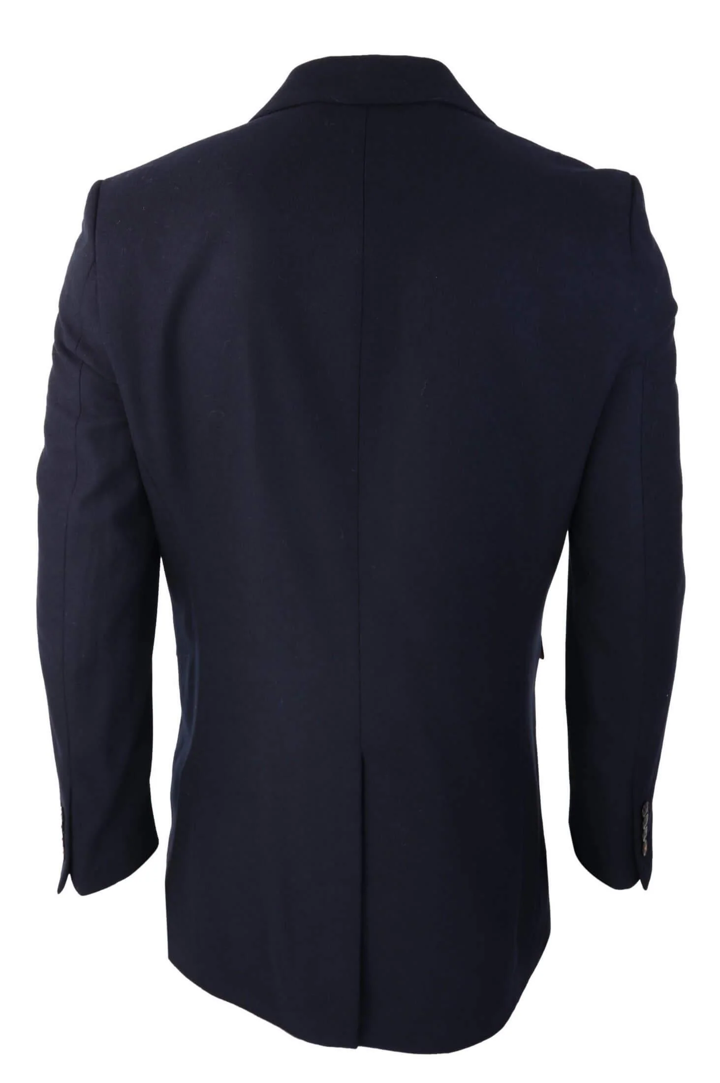 Cavani Mens Classic 3/4 Length Navy Overcoat - Image 5