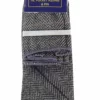 Charcoal Grey Check Tweed Tie With Hankie And Tie Clip – Charcoal Grey