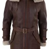 Mens 3/4 Shearling Sheepskin Long Jacket