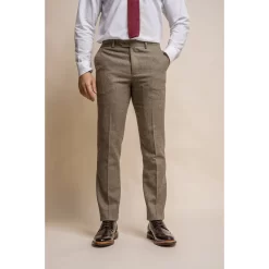Gaston – Men’s Tweed Olive Check Trousers