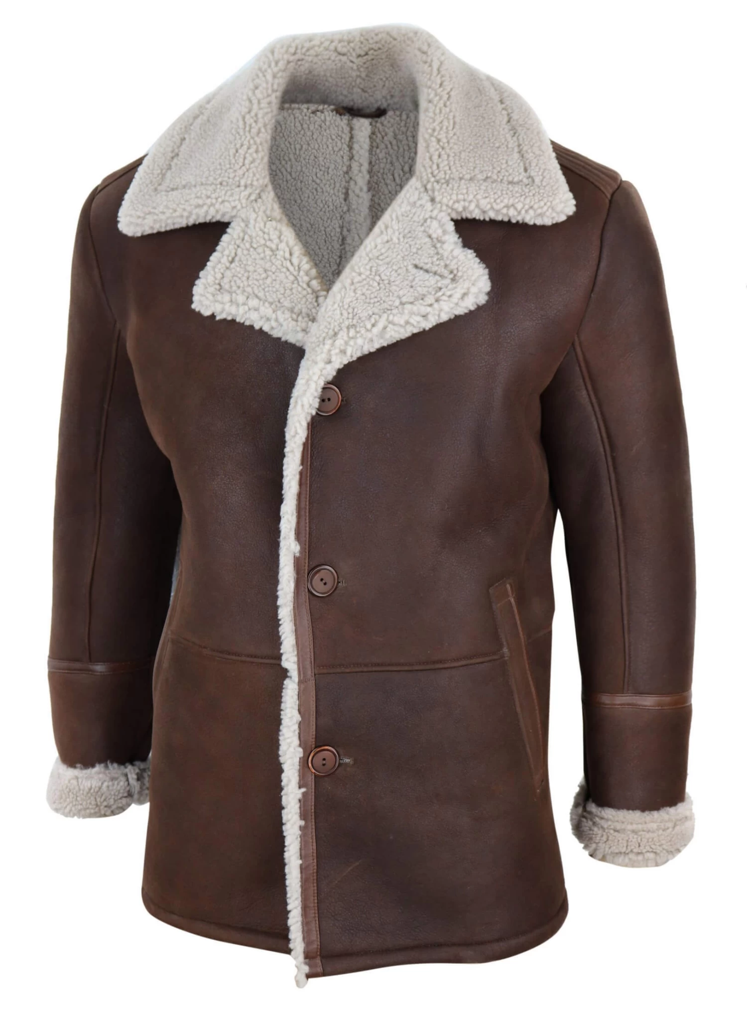 Mens Brown Sheepskin Jacket - Image 2