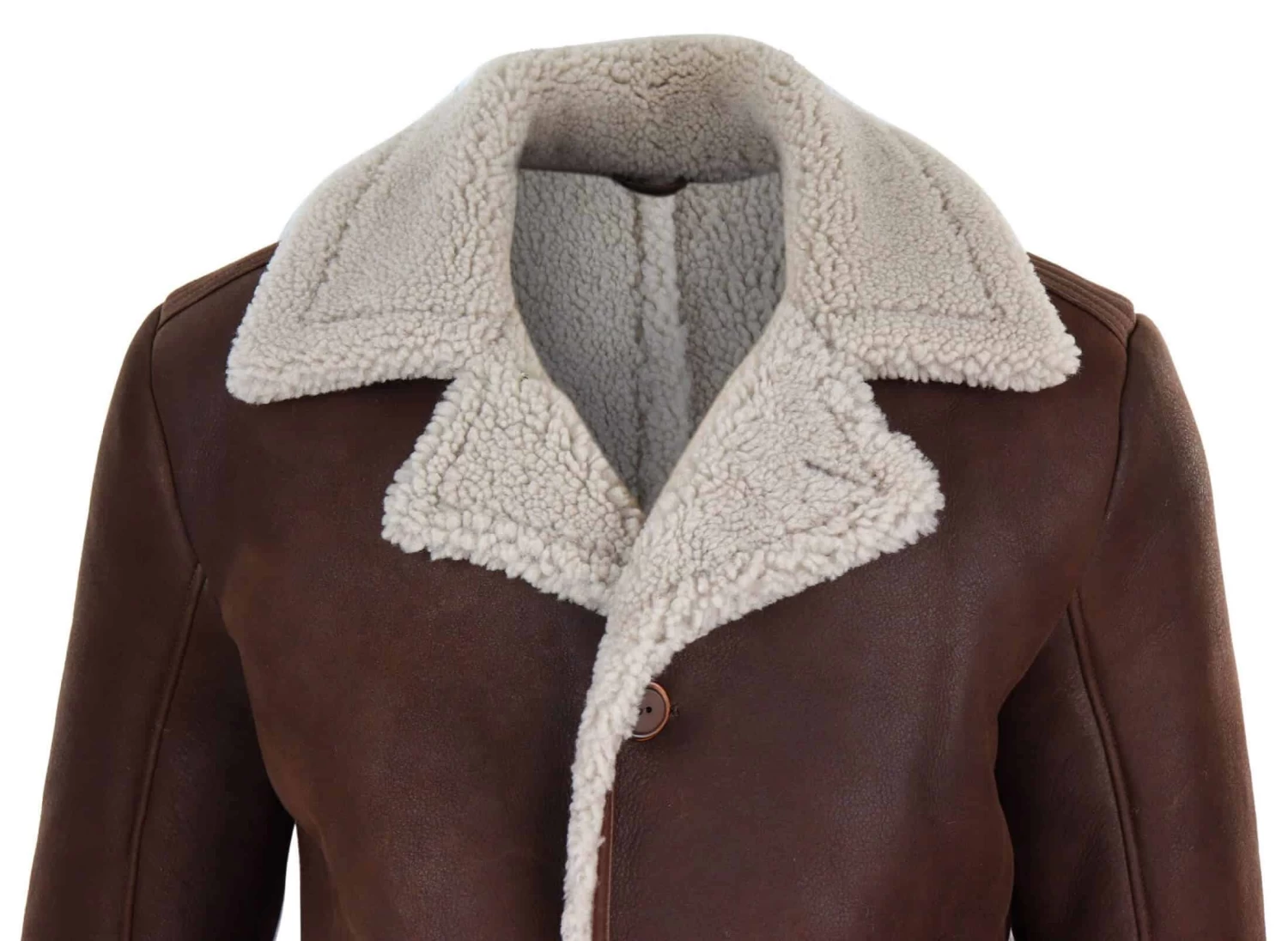 Mens Brown Sheepskin Jacket - Image 3