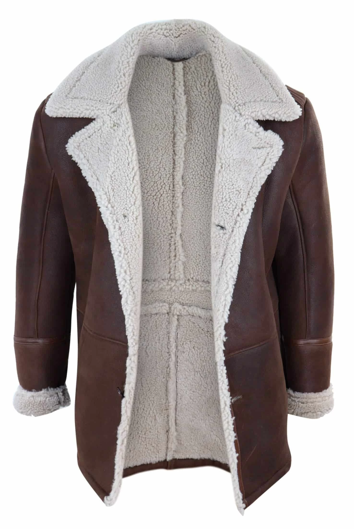 Mens Brown Sheepskin Jacket - Image 4