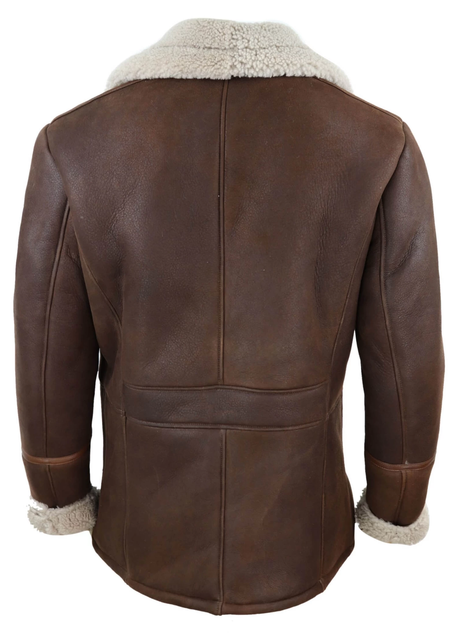 Mens Brown Sheepskin Jacket - Image 5