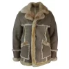 Men’s Beige Cream Brown Original 3/4 Long Sheepskin Jacket