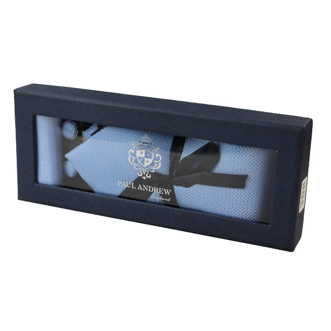 Diamond Neck Blue Tie Gift Set Pocket Square Cuff Links Pin Tie For Shirt Satin - Image 2