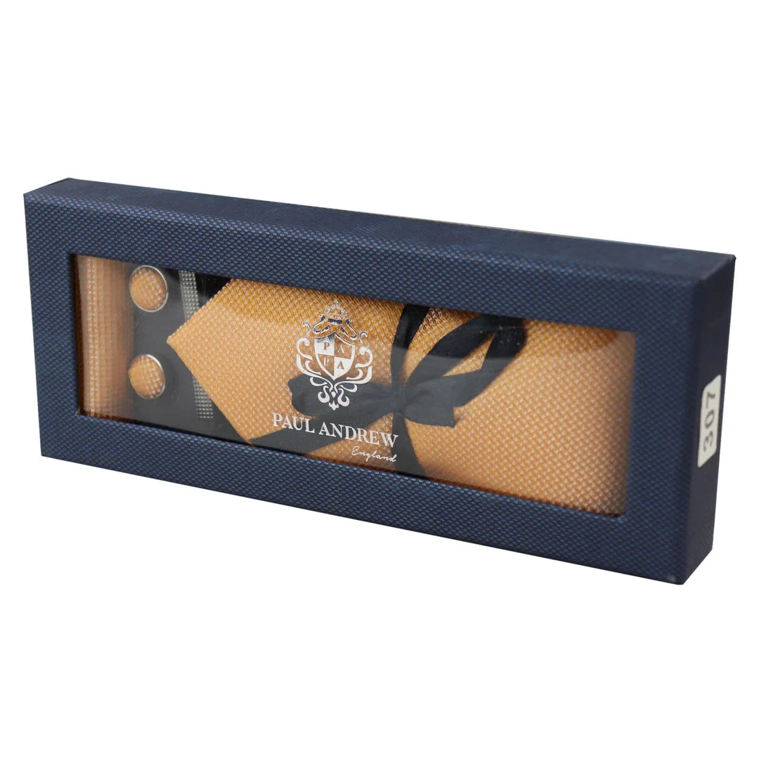 Diamond Neck Yellow Tie Gift Set Pocket Square Cuff Links Pin Tie For Shirt Satin - Image 2