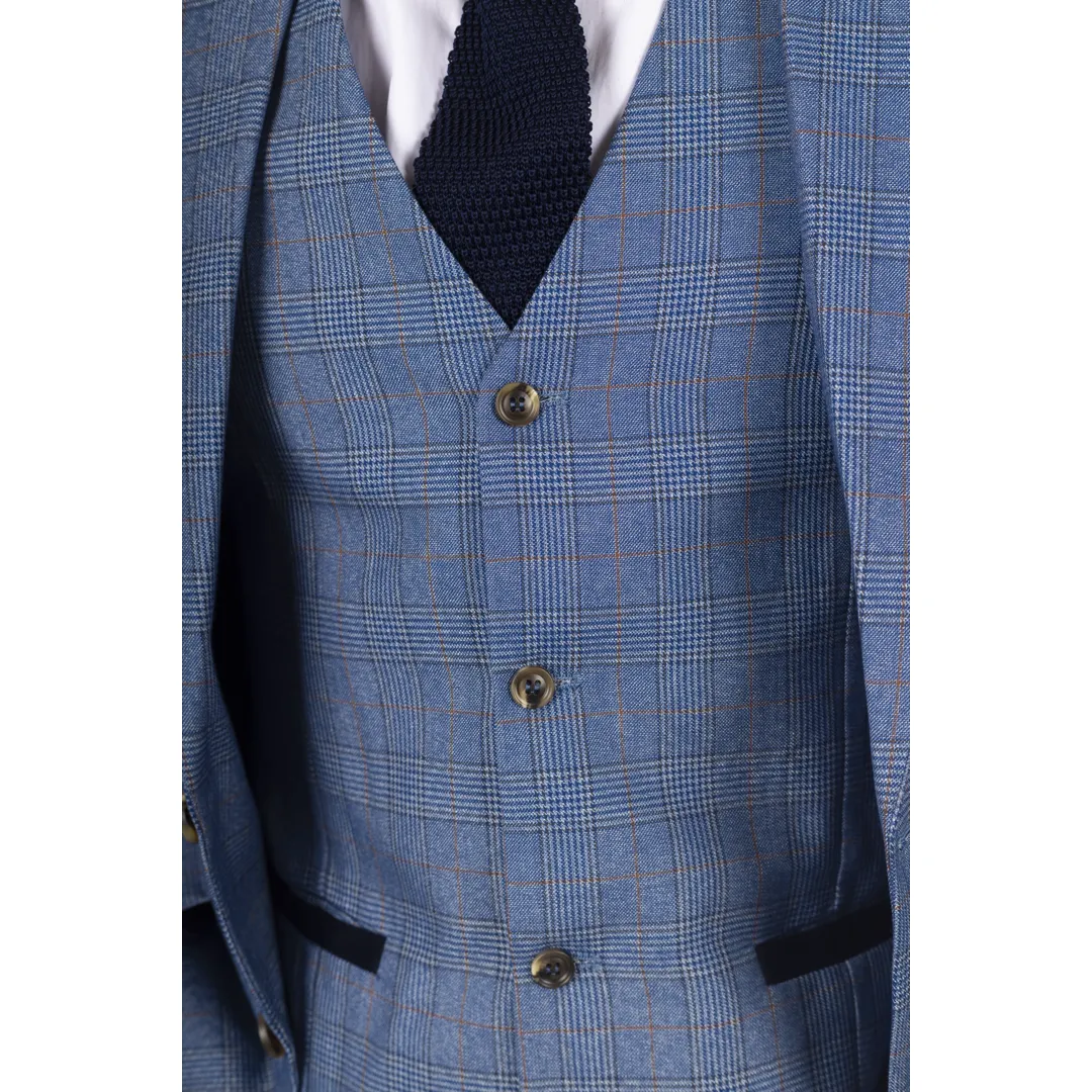 Earl – Men’s Blue Checked Blazer - Image 5