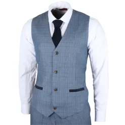 Earl – Men’s Blue Checked Waistcoat