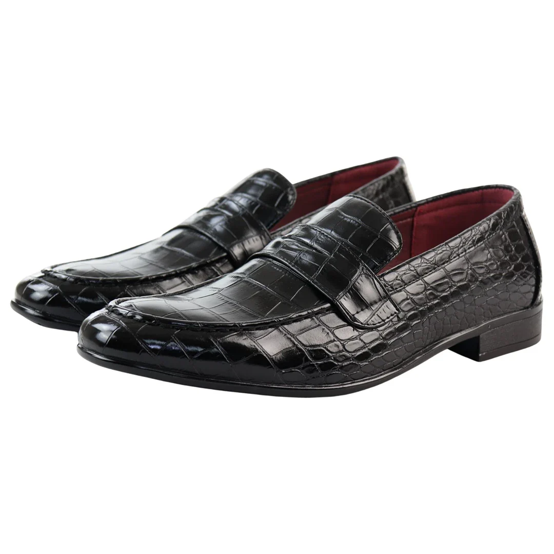 Men’s Slip On Formal Black Loafers - Image 2