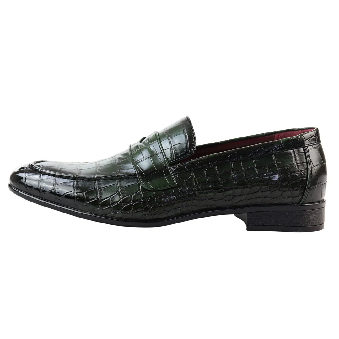 Men’s Slip On Formal Green Loafers