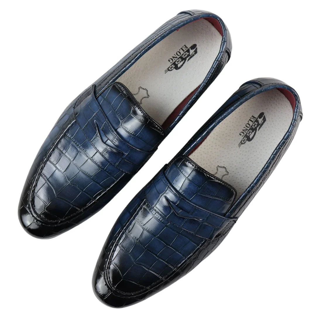Men’s Slip On Formal Navy Loafers - Image 4