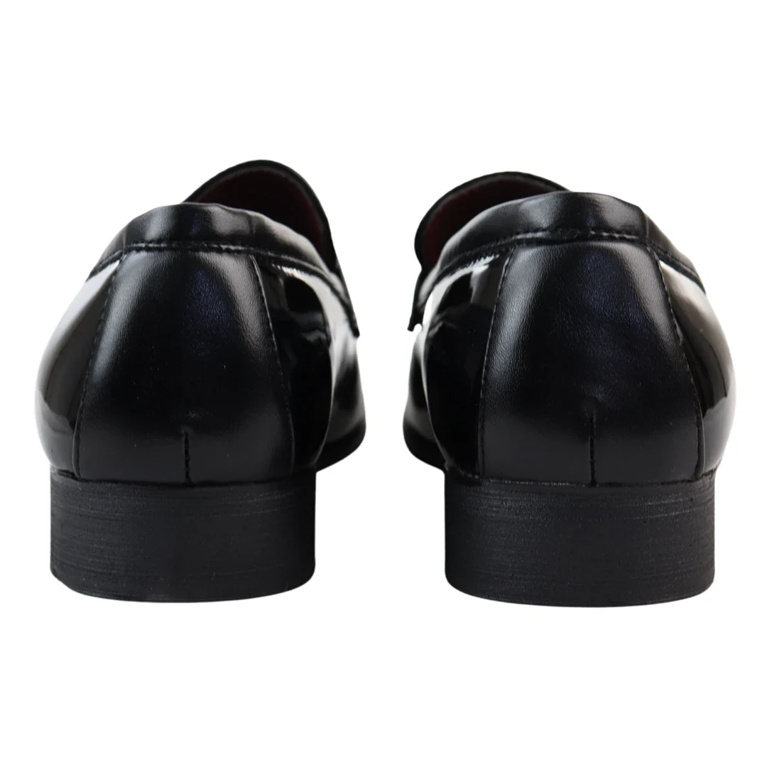 Men’s Patent Tassel Slip On Black Loafers - Image 5