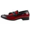 Men’s Patent Tassel Slip On Red Loafers
