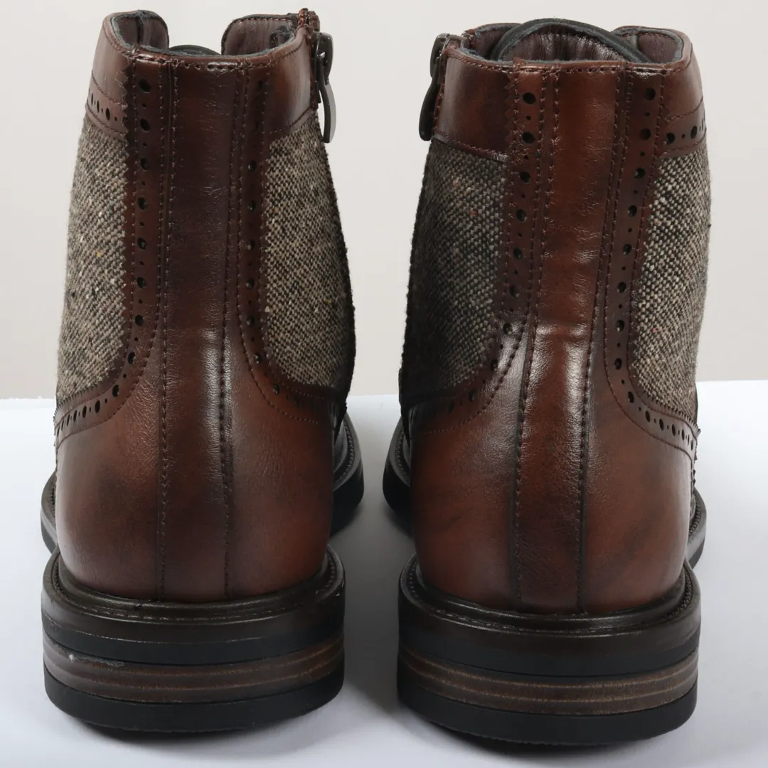 Men’s Lace Up Brogue Brown Ankle Boots - Image 5