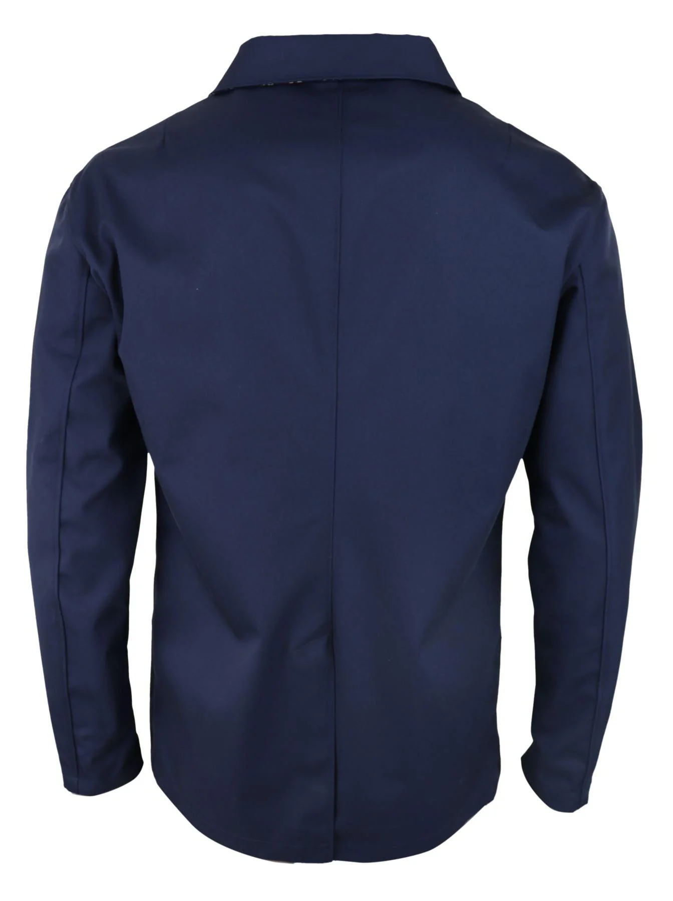 Mens Mid Length Overcoat Jacket Light Weight Smart Casual Navy Mac - Image 5