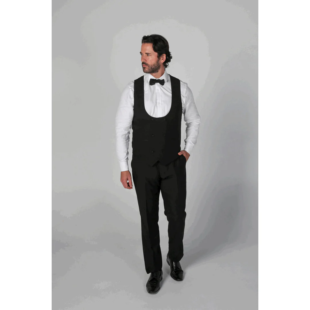 Ford Men’s Black 3-Piece Classic Tuxedo Suit With Satin Lapels - Image 3