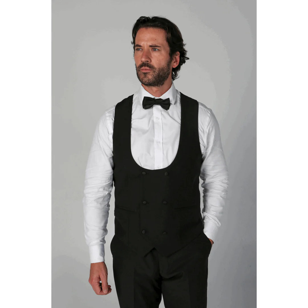 Ford – Men’s Black Double Breasted Waistcoat
