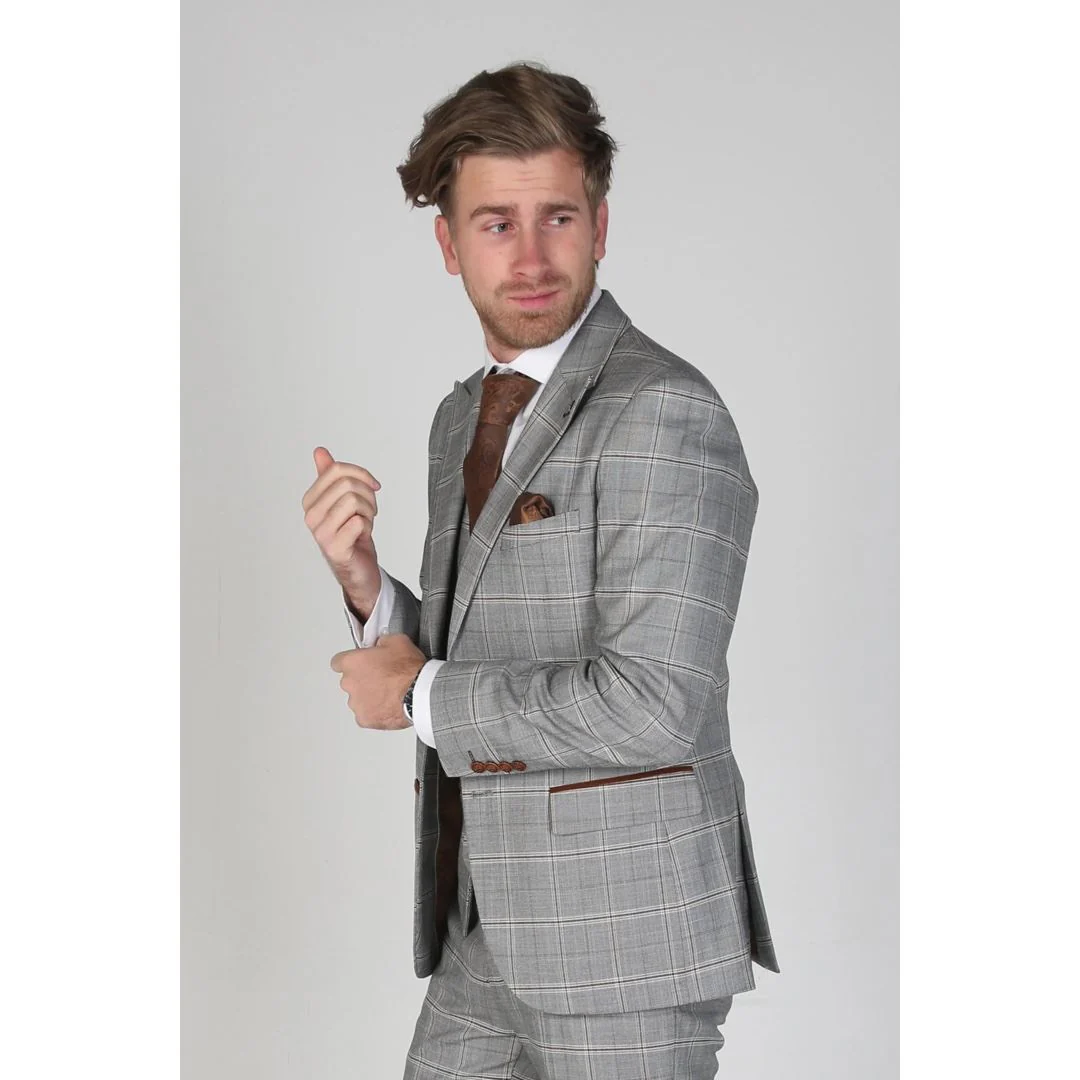Francis – Men’s Grey Check Blazer - Image 2