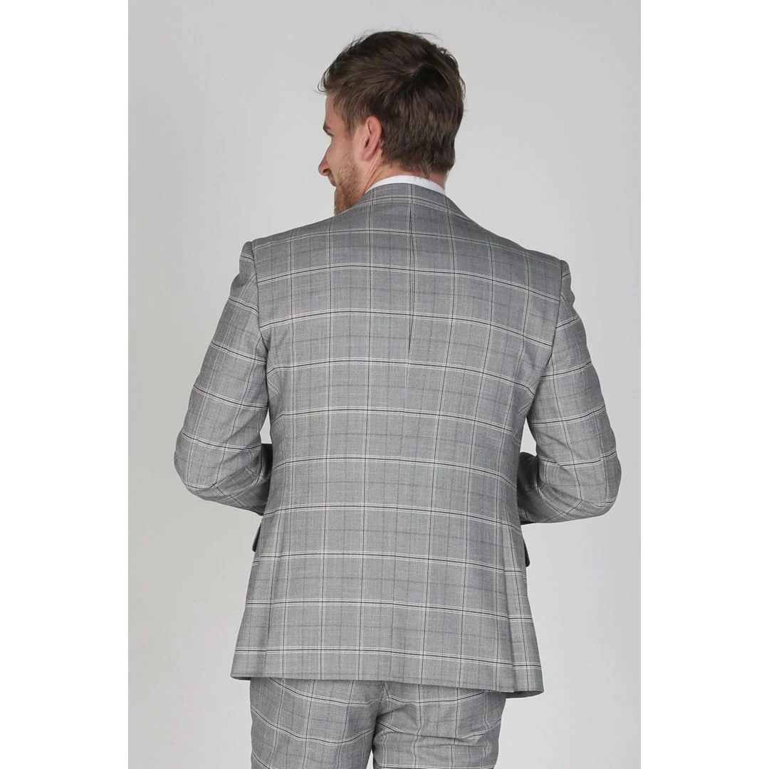 Francis – Men’s Grey Check Blazer - Image 3