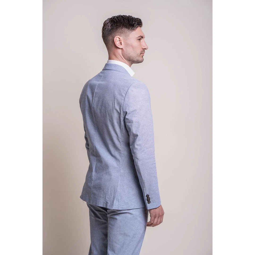 Fredrik – Men’s Blue Summer 2 Piece Wedding Suit - Image 2
