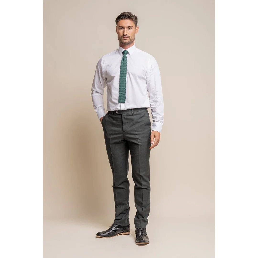 Furious – Men’s Dark Olive Formal Trousers - Image 2
