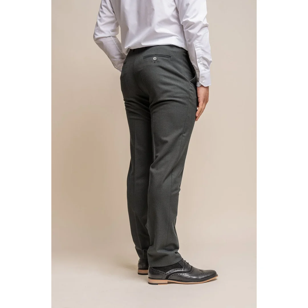 Furious – Men’s Dark Olive Formal Trousers - Image 3