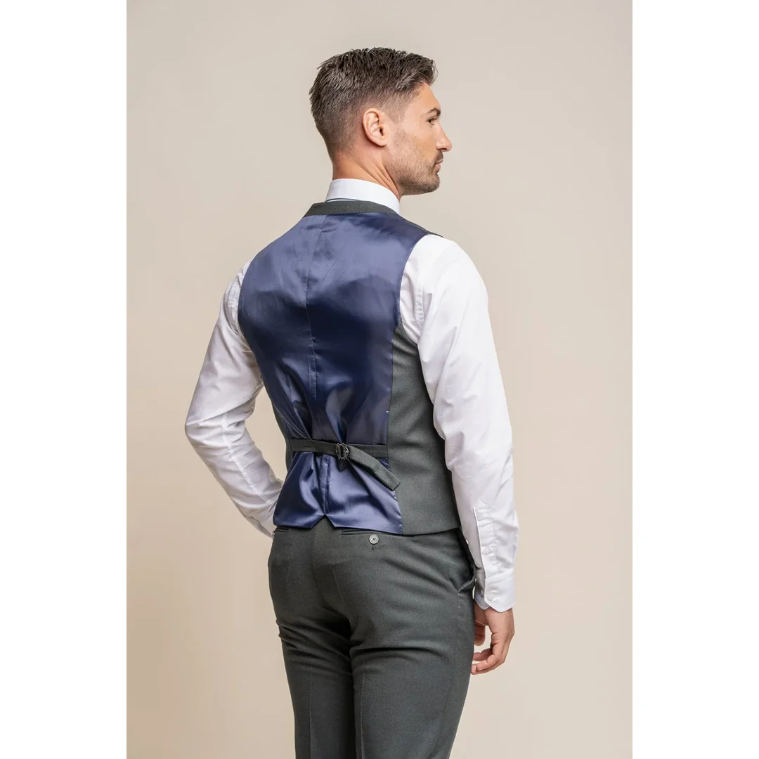 Furious – Men’s Dark Olive Formal Waistcoat - Image 4